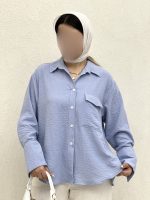 شومیز مانتویی تک جیب کد 491 - Image 17