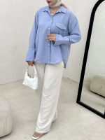 شومیز مانتویی تک جیب کد 491 - Image 2