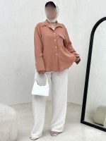شومیز مانتویی تک جیب کد 491 - Image 6