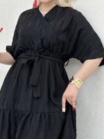 پیراهن کمر کش چین دار - Image 7