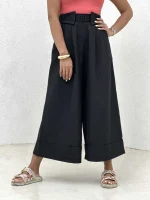 شلوار کج راه کمربند سگک - Image 2