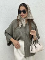 شومیز دوجیب پیلی دار - Image 7