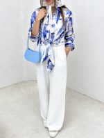 شومیز طرح دار جلو گره سری 2 - Image 16