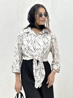 شومیز طرح دار جلو گره سری 2 - Image 5