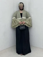 کت کمر پیلی آستین کلوش - Image 4