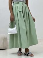 دامن مازراتی پیلی کمربند دار زنانه - Image 8
