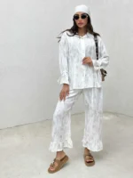 دوتیکه شومیز و شلوار دمپا زنانه - Image 6
