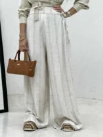 شلوار لینن بغل بند زنانه - Image 3