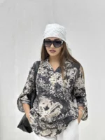 شومیز آبرنگی سه دکمه - Image 13