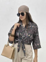 شومیز جلوگره فلور زنانه - Image 6