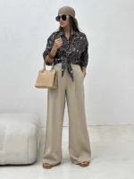 شومیز جلوگره فلور زنانه - Image 8