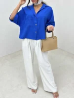 شومیز جیب دوبل b زنانه - Image 2