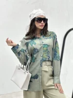 شومیز مانتویی طرحدار m .m زنانه - Image 4