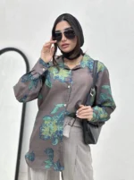 شومیز مانتویی طرحدار m .m زنانه - Image 5