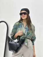 شومیز کرپ طرحدار زنانه - Image 9