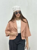 کت آستین سه ربع نیم کلوش زنانه - Image 17