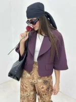 کت آستین سه ربع نیم کلوش زنانه - Image 19