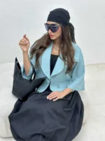 کت آستین سه ربع نیم کلوش زنانه - Image 20