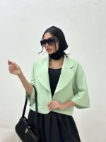 کت آستین سه ربع نیم کلوش زنانه