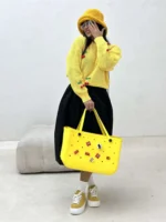 بلوز بافت کراپ آلبالو زنانه - Image 12
