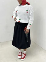 بلوز بافت کراپ آلبالو زنانه - Image 15