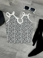 تاپ کراپ دوبنده حلقه دار زنانه - Image 2