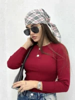 تیشرت کبریتی دو دکمه زنانه - Image 4