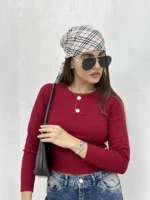 تیشرت کبریتی دو دکمه زنانه - Image 6