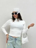 کراپ کبریتی یقه اشکی زنانه - Image 2