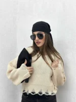 کراپ بافت زاپ دار زنانه - Image 10