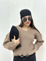 کراپ بافت زاپ دار زنانه - Image 5