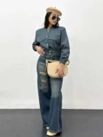بامبر راه راه فاستونی زنانه - Image 14