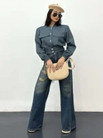 بامبر راه راه فاستونی زنانه - Image 16