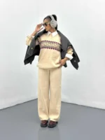 دوتیکه بافت طرح لوزی زنانه - Image 4