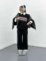 دوتیکه بافت طرح لوزی زنانه - Image 7
