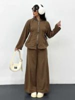 دوتیکه مخمل کبریتی کمر زنانه - Image 5
