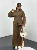 دوتیکه مخمل کبریتی کمر زنانه - Image 3