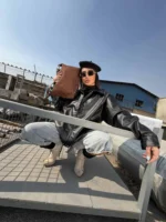کت چرم گت دار آوا زنانه - Image 3