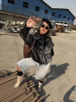 کت چرم گت دار آوا زنانه - Image 8