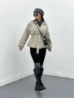 کت فوتر موهر کمر دار زنانه - Image 14
