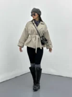 کت فوتر موهر کمر دار زنانه - Image 5
