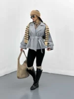 کت فوتر موهر کمر دار زنانه - Image 11