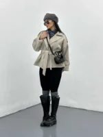 کت فوتر موهر کمر دار زنانه - Image 12