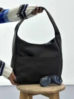 کیف چرم جلو جیب دسته پهن زنانه - Image 4