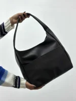 کیف چرم جلو جیب دسته پهن زنانه