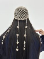 توربان آویز گلدار زنانه - Image 5
