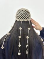 توربان آویز گلدار زنانه - Image 2