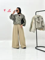 کت کراپ ژاکارد دکمه دار زنانه - Image 6