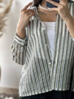 شومیز پری راه راه شیشه ای زنانه - Image 17