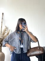 شومیز آستین پاکتی شیشه ای زنانه - Image 16